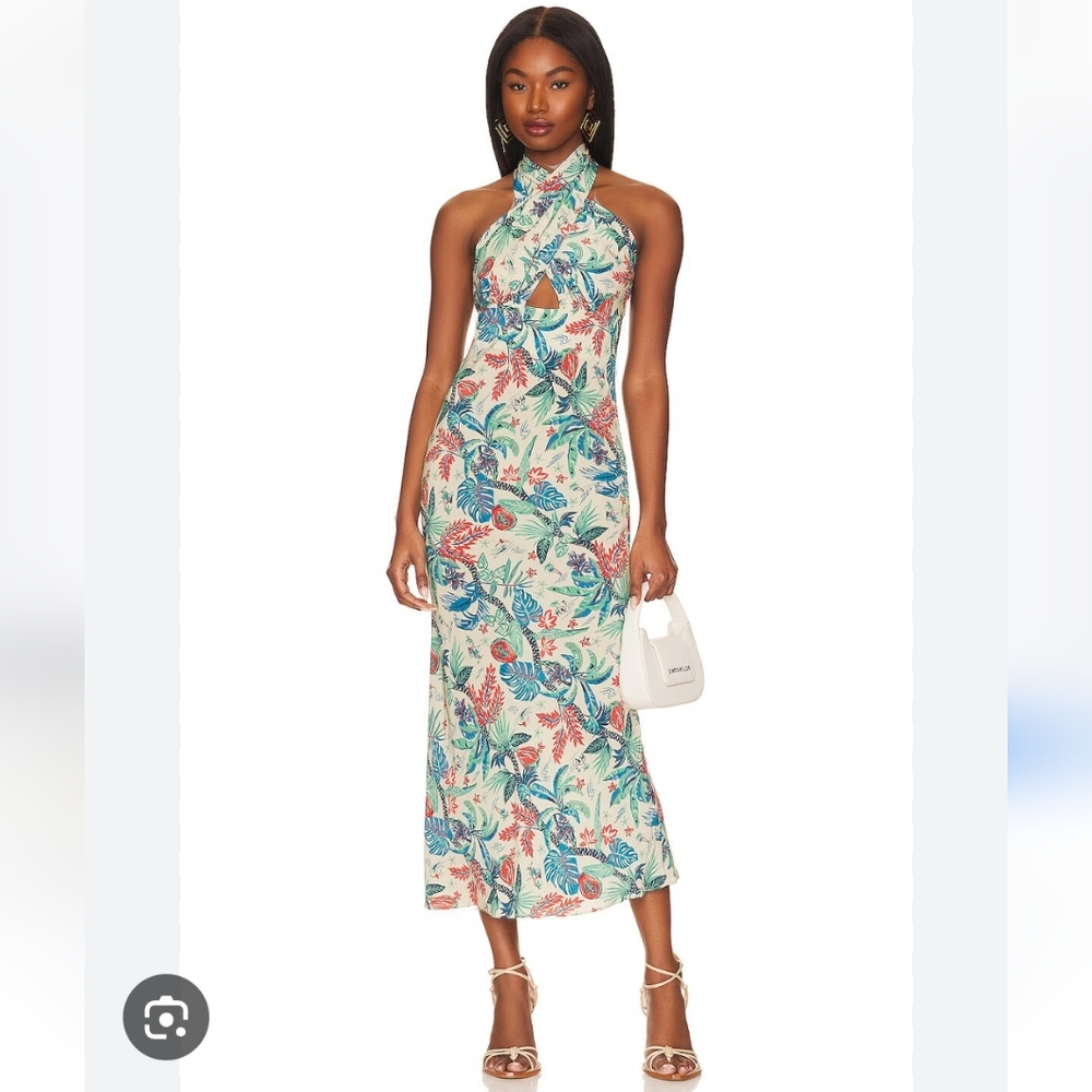 Shona Joy 100% Silk Malia Halter dress NWT size 4